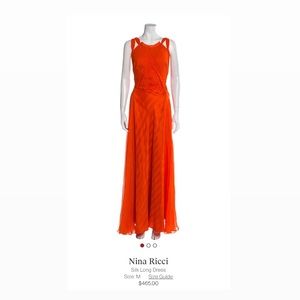 VIBRANT PERSIMMON NINA RICCI GOWN - Barely Worn, 100% Silk